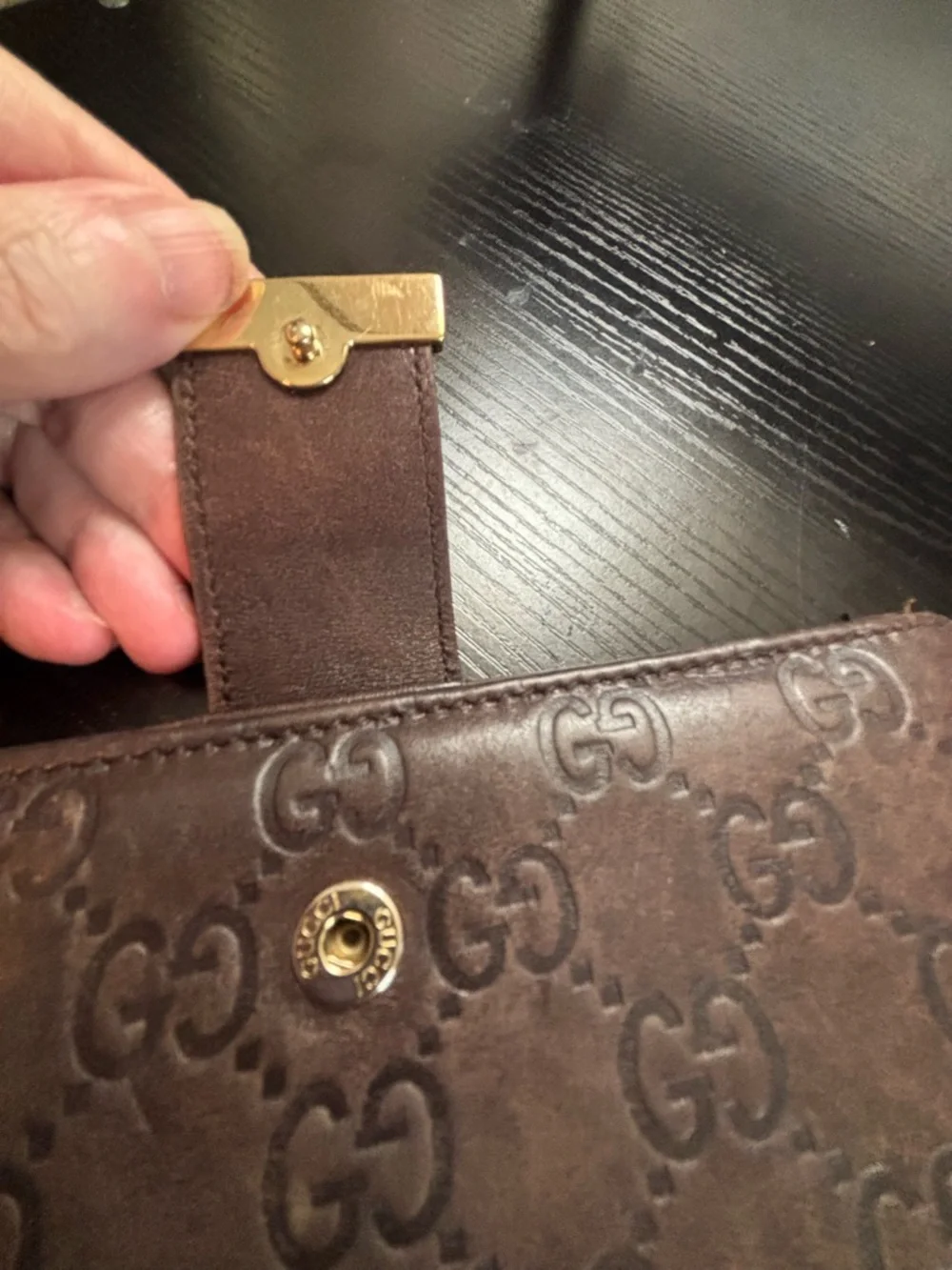 Authentic Vintage Gucci Guccissima Brown Leather Continental Wallet